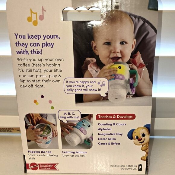 NWT Fisher Price Laugh and Learn, Wake Up & Learn Coffee Mug “Stanley Cup" - Picture 4 of 4